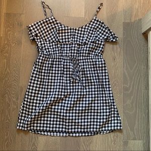 Express black and white gingham tank dress